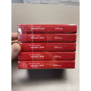Maxell‎ UR-90 Normal-Bias Cassette Tapes Lot Of 5